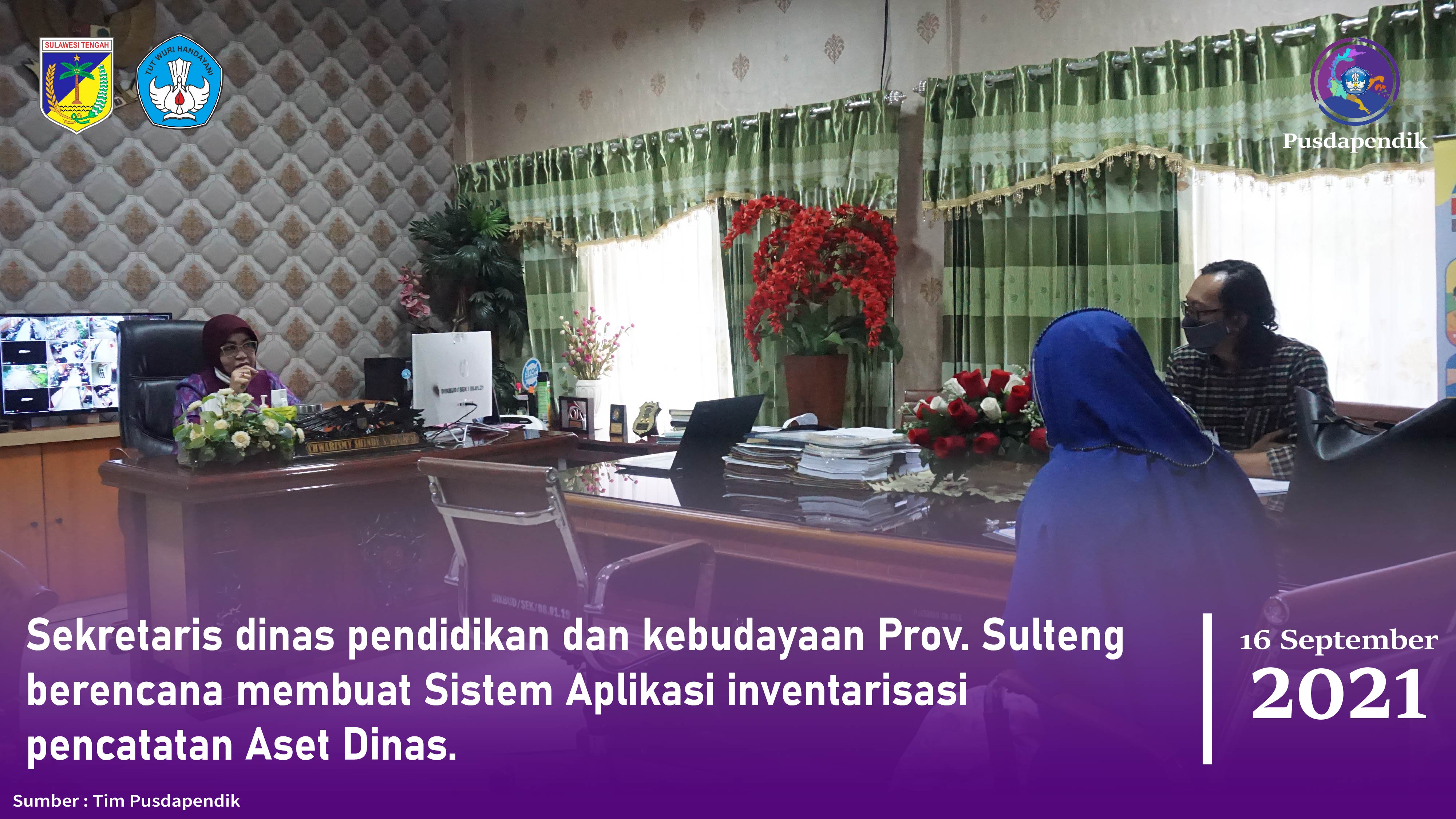 Sekretaris dinas pendidikan dan kebudayaan Prov. Sulteng berencana membuat Sistem Aplikasi inventarisasi pencatatan Aset Dinas.