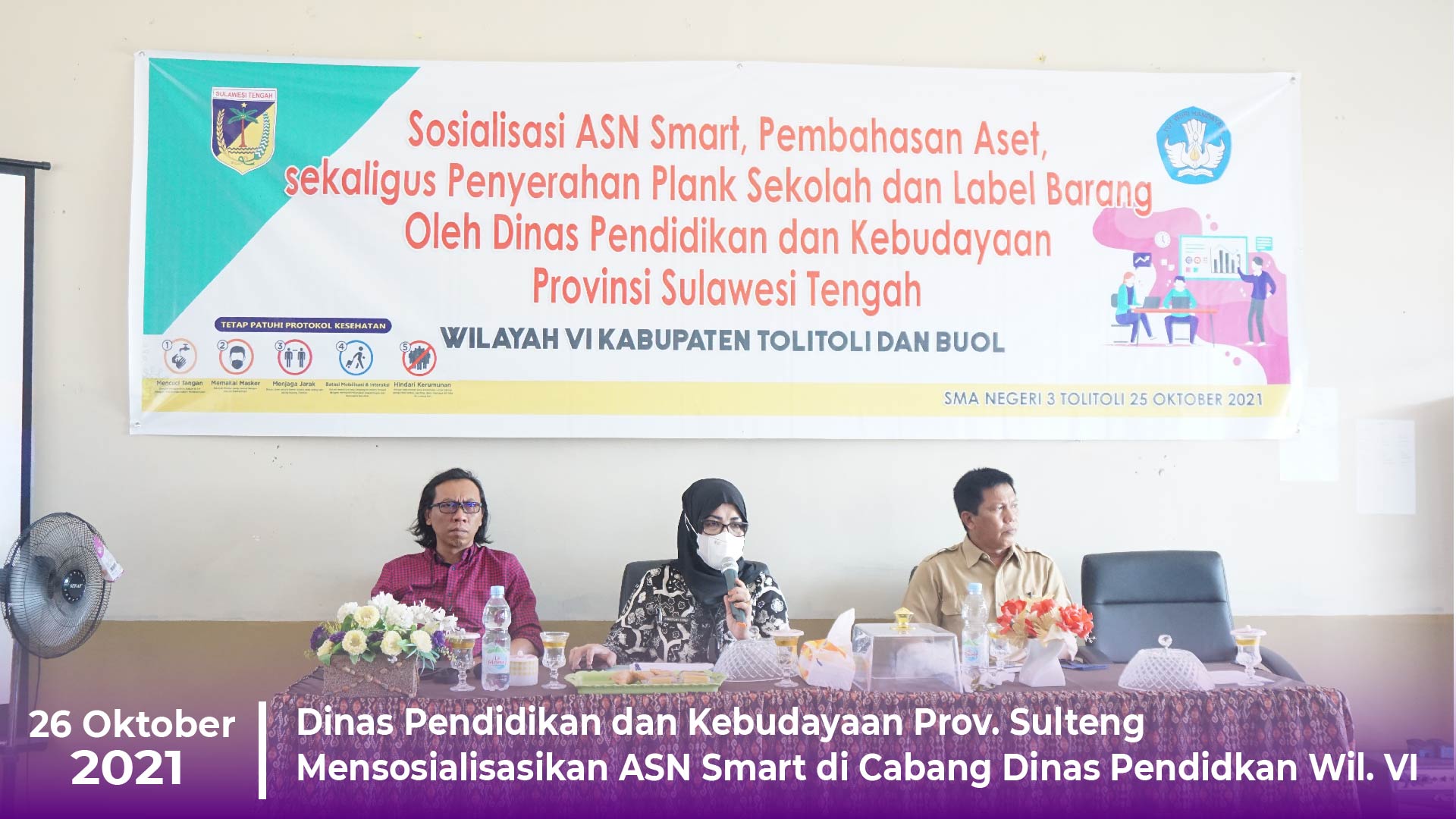 Dinas Pendidikan dan Kebudayaan Prov. Sulteng Mensosialisasikan ASN Smart di cabang Dinas Pendidkan wil. VI
